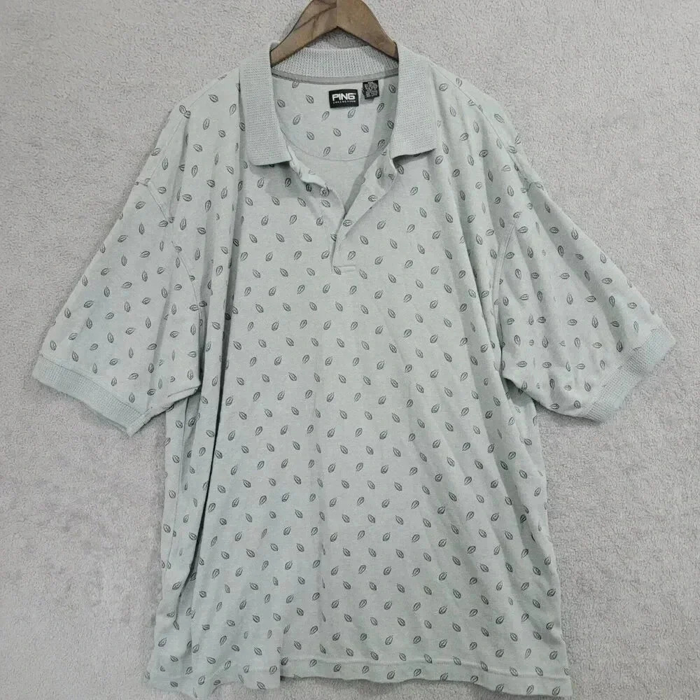 Ping Collection Mens Polo Shirt XXL Leaf Pattern Cotton/Polyester Blend 28PT